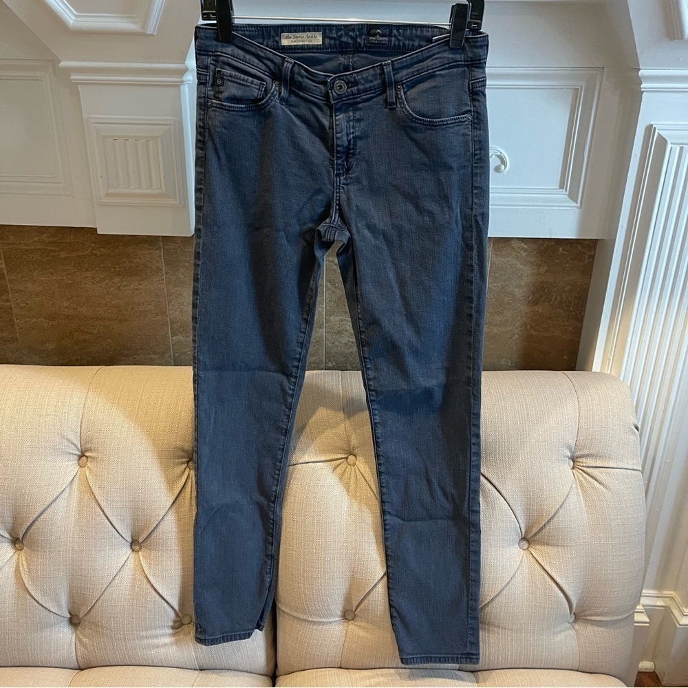 AF: AG Adriano Goldschmied the Stevie Ankle Slim Straight Women 28R Smoky Blue
